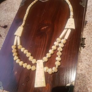 4/$20 Genuine Bone Bead necklace from India